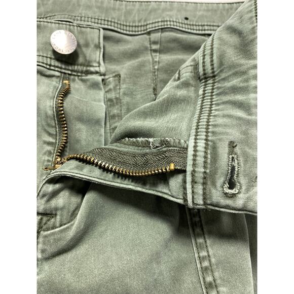 Lane Bryant Mid Rise Skinny Utility Pants Size 20 Zip Ankle Raw Hem Olive Green - Picture 6 of 10
